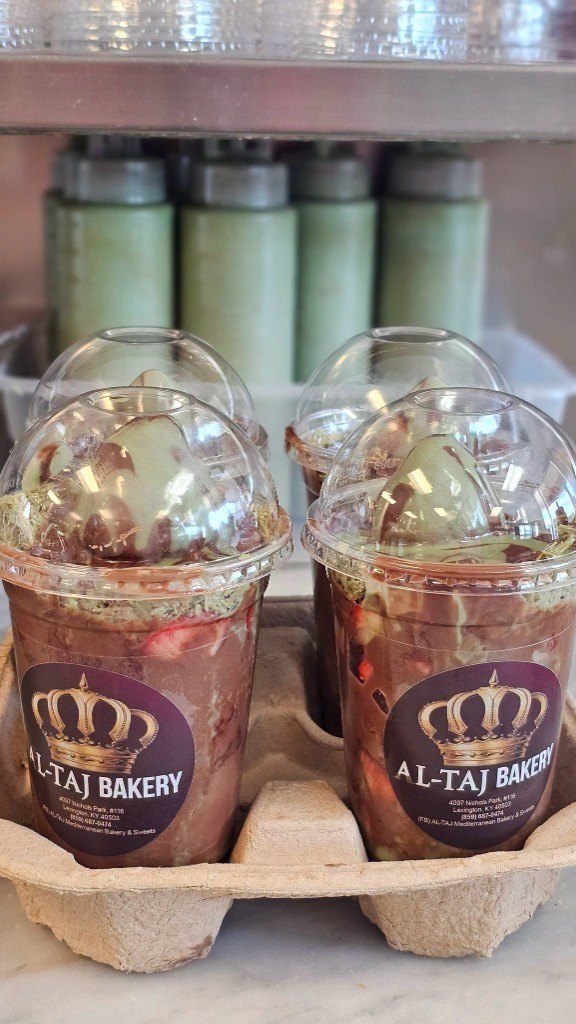Dubai strawberry cups from Al-Taj